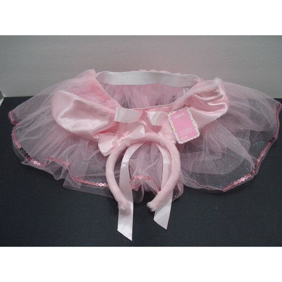 Easter Girls Pink Tutu & Bunny Ears Headband Set Halloween Costume Dress Up - Picture 3 of 5